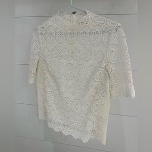 Elie Tahari white lace shirt